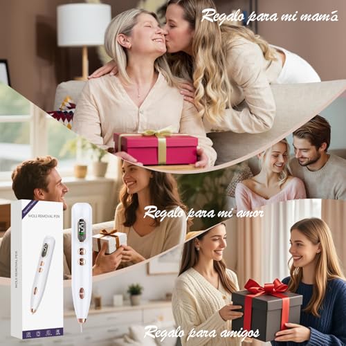Pluma de Plasma, 15 Niveles, Dispositivo de Cuidado Facial con Tecnología de Plasma, USB Recargable, Pantalla LED, Compacto para Uso Personal y Profesional (Blanco Perla)