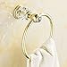 AUSWIND European Gold Polished Crystal Towel Rings Brass Wall Mounted with False Clear Crystal Decorate Bathroom Accessories