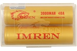 Imren Rechargeable Batter￵y 3000mAh 3.7 Volt Flat Top - 2 Pcs