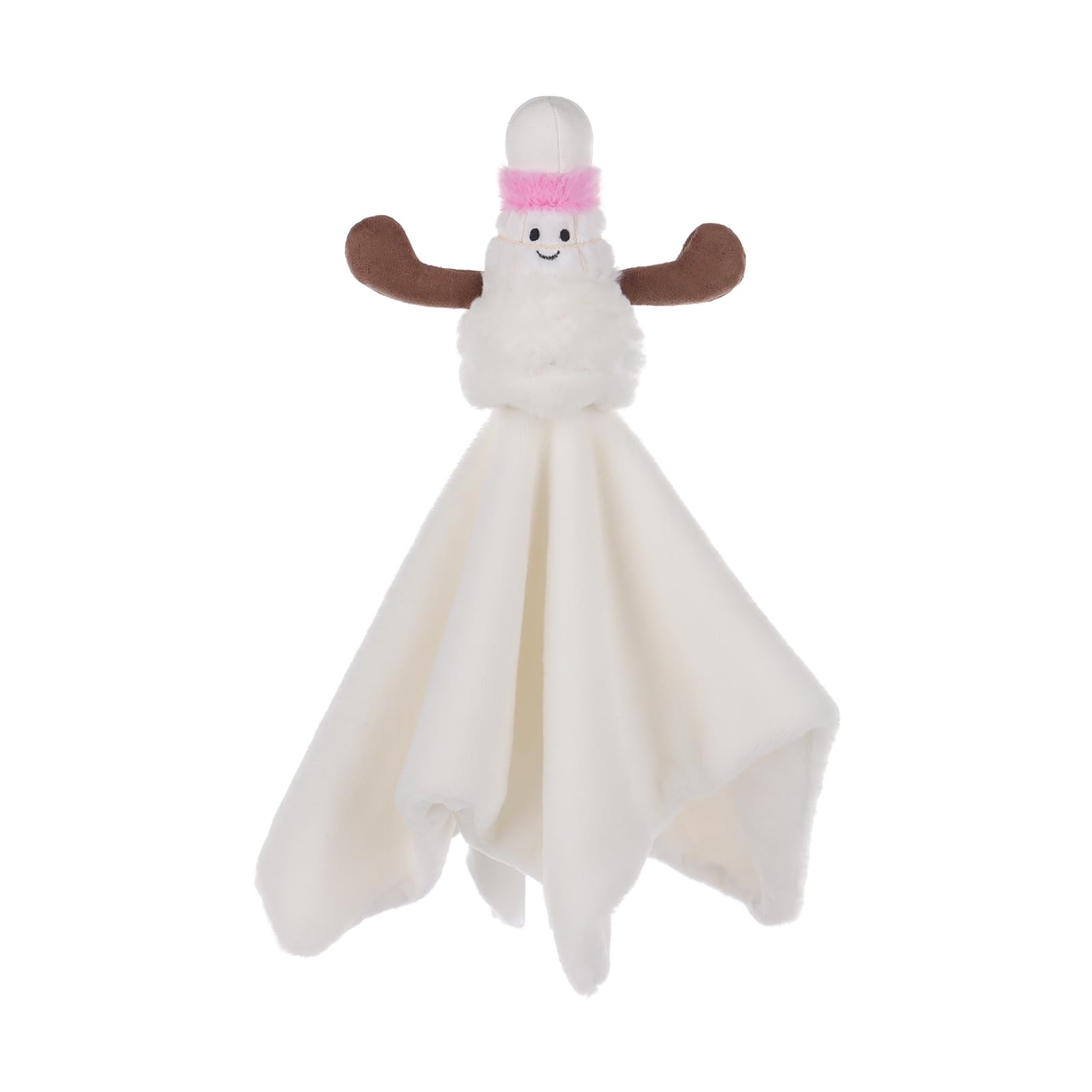 Apricot Lamb Badminton Blanket Cute Comforter Soft Loveys for Baby Boy and Girl, Security Blanket for Babies, Infant and Toddlers, White 13.8 Inches