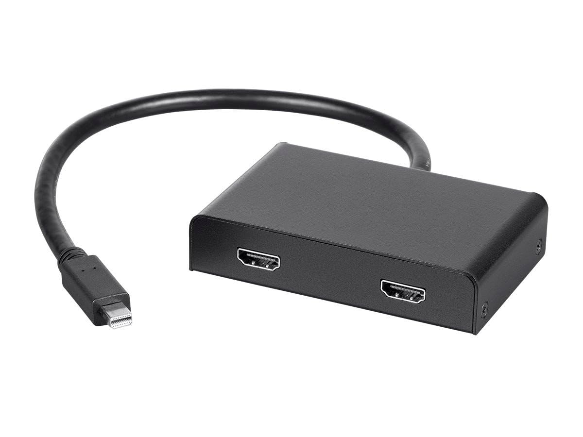Monoprice 2-Port Mini DisplayPort 1.2 to HDMI Multi-Stream Transport (MST) Hub, Mini DP to HDMI