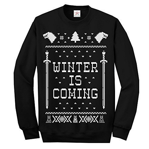 Star and Stripes BLACK Christmas Ugly Sweater LONG SLEEVE sweatshirts Funny Christmas - Adults Jumpers- Small - BLACK