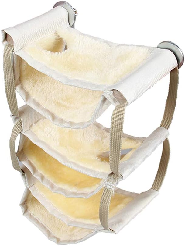 POPETPOP Hammock Hanging Bed Small Animal Warm Shelf House Cage Nest for Hamster Chinchilla Rat Mice Gerbil Guinea-pigs Rabbits (Yellow)