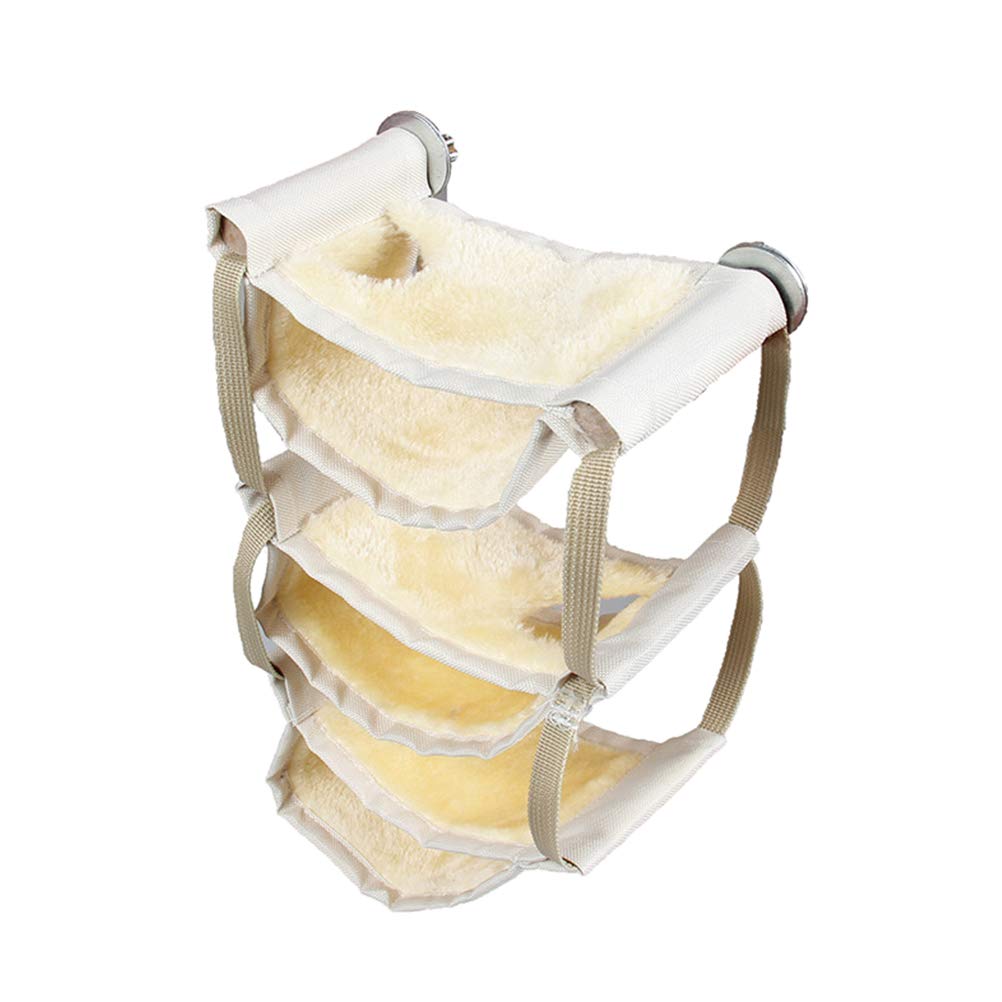 POPETPOP Hammock Hanging Bed Small Animal Warm Shelf House Cage Nest for Hamster Chinchilla Rat Mice Gerbil Guinea-pigs Rabbits (Yellow)