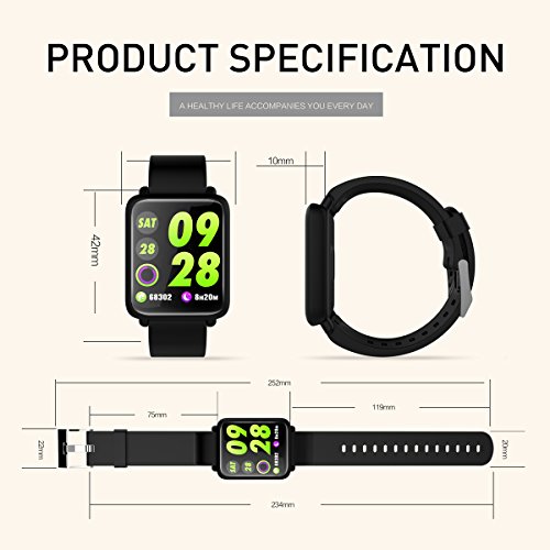 Fitness Tracker Smart Watch Bluetooth for Android iOS Heart Rate Blood Pressure Monitor Swimming Sports Activity Tracker Watch