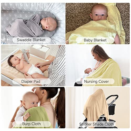 Momcozy Swaddle Blanket 47 X 47 Inches, Soft and SkinFriendly Muslin