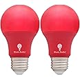 Bluex Bulbs 2 Pack Bluex LED A19 Red Light Bulb - 9W (60Watt Equivalent) - E26 Base Red LED Lights, Party Decoration, Porch, Home Lighting, Holiday Lighting, Decorative Illumination