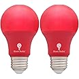 Bluex Bulbs 2 Pack Bluex LED A19 Red Light Bulb - 9W (60Watt Equivalent) - E26 Base Red LED Lights, Party Decoration, Porch, 