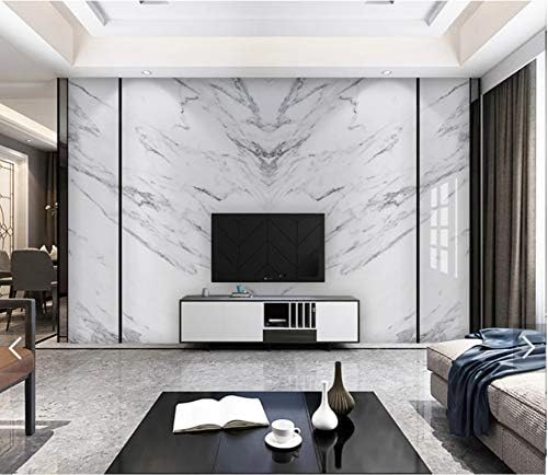 Yirenfeng Modern Minimalist HD Marbled Jazz White TV Background Wall Two