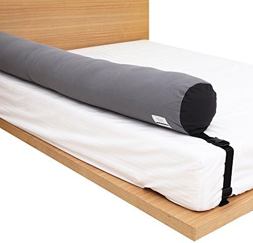 KANGARURU Bed Bumper, Safety Guard Rail, Cushion, Body Pillow for Toddlers, Infants, Kids, Easy Intsall, Prevent Infants from falling, 100cm- Modern Gray Plain