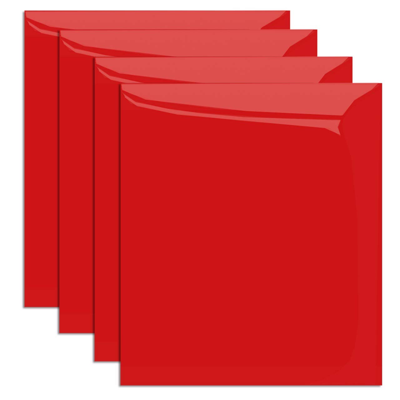 MiPremium PU Heat Transfer Vinyl HTV, Iron On Vinyl 12" x 10" inches 4 Sheets, for T Shirts Sports Clothing Other Garments & Fabrics, Easy Weed Cut & Press White Vinyl (RED)