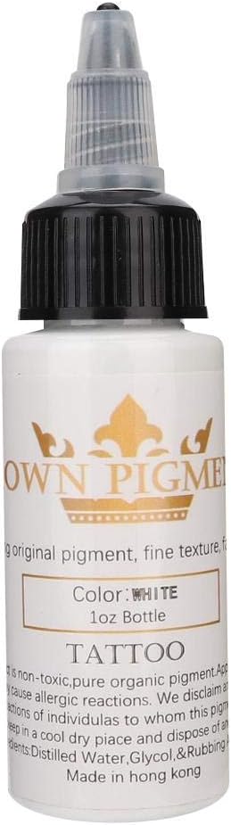 wosume Tattoo Ink Set, 30ml Semi-Permanent Tattoo Pigment Long Lasting Ink Tattoo Inks Accessory Tool(White)