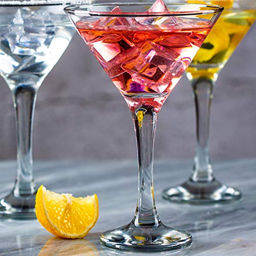 Martini Glasses, Set of 6 (6 oz), Classics 6 Piece Martini Set, Perfect Cocktail Glasses