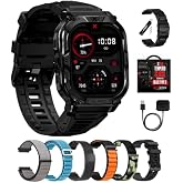 CARBINOX Blaze Smart Watch Ultimate Pack with GPS, Rugged Fitness Tracker Waterproof IP69K, Compatible with Android and iOS, 170+ Sports Modes, Make/Receive Calls (Square)