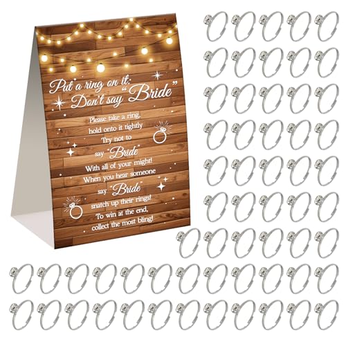 Don't Say Bride Wedding Shower Game Signs and Rings