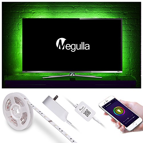 Megulla TV Backlight, Smart Wifi RGBW LED Light Strips with Timer and Dimmer, UL-listed Power Adapter, APP Control by Smart Phone, Works with Alexa and Google Assistant (79in Strips: Fit 35-50in TVs)