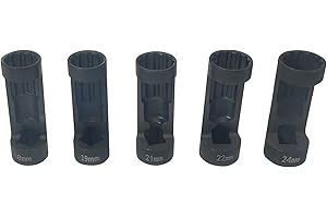 ZKTOOL Suspension Strut Socket Tool,5PC Strut Nut Socket 18mm 19mm 21mm 22mm 24mm with 12 Point 1/2" Drive, Easy Remove Strut Nuts