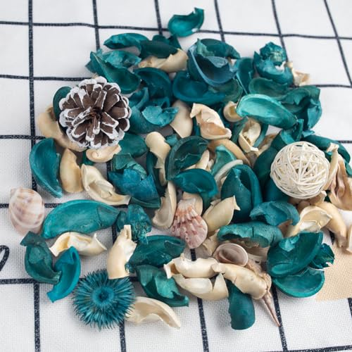 DomeStar Sea Shell Potpourri Bag, Turquoise Dried Petals Fresh Ocean