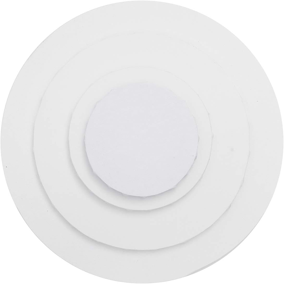 PANGUN 6/8/12/16" Blank White Round Artist Canvas Wooden Drawing Board Acrylic Oil Paintings-30Cm