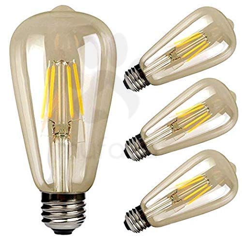 Mufasa 4-Watts e27 LED Yellow;Amber Bulb, Pack of 4