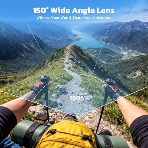 4K POV Camera Thumb Size Body Camera, WiFi Mini Action Camera with 64GB Card, Magnetic Mount Wearable Vlogging Cameras for TikTok YouTube Travel