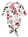 MAINESAKA Newborn Baby Girl Floral Gown Coming Home Outfit Baby Girl Gift (Beige, 6-12 Months)