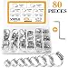 VIGRUE Hose Clamps Assortment 100% 304 Stainless Steel Adjustable Worm Gear Hose Clamps 80pieces with Wrench, Fuel Line Clamp for Plumbing Automotive and Mechanical Applications (8-44mm Range)