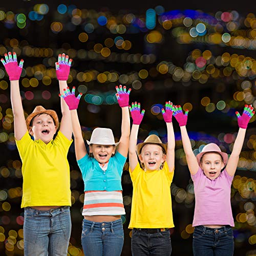 Charlemain LED Handschuhe Kinder,6 Modus, blinkende Handschuhe Spielzeug für Weihnachten, Halloween, Konzert, Geschenke, kleine LED Handschuhe für Kinder, Mädchen, Junge, Geschenk(5-10 Jahre)