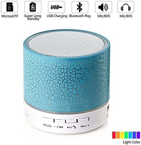 Mini Bluetooth Speaker, With LED And Build-in Mic Support AUX TF For IPhone IPod And Android System Equipment Etc. (Blue) 