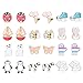 12 Pairs Hypoallergenic Flower Animal Stud Earrings Set for Girls