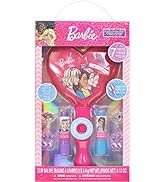 Barbie - Townley Girl 2 Pack Lip Balm Set with Light-Up Mirror, Hair Clips and Rings, for Girls, ...