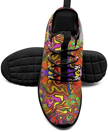 Saerg Bearry Men's Psychedelic Colorful Lightweight Mesh Running Shoes Print Sneakers