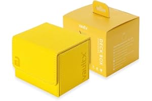 Vault X Exo-Tec® Modular Sideloading Deck Box Module for 100+ TCG Cards. Detachable Magnetic Lid. Fits Commander & Standard Trading Cards. (Yellow)