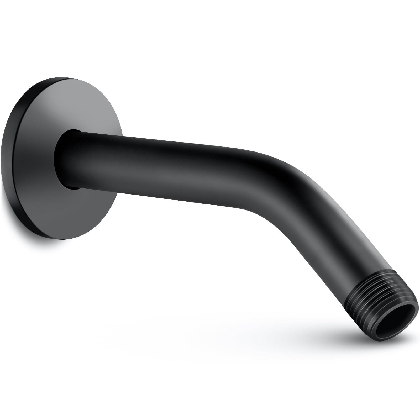 Photo 1 of Cobbe Shower Arm with Flange and Teflon Tape, 6-Inches Wall Mounted Shower Pipe Arm Extension for Fixed Shower Head, Matte Black