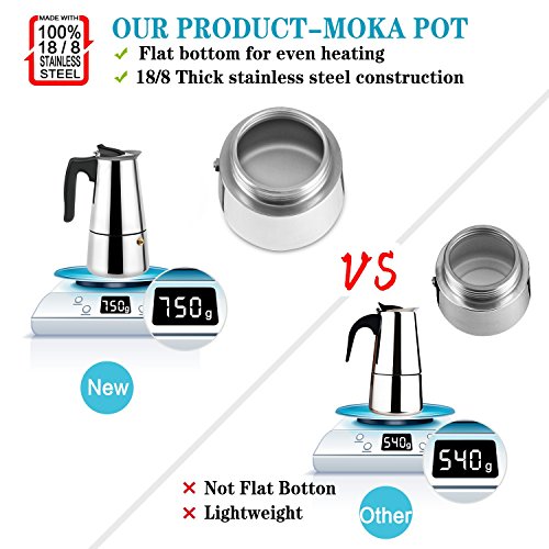 Stovetop Espresso Maker Stainless Steel Moka Pot Coffee Maker 9 Cup