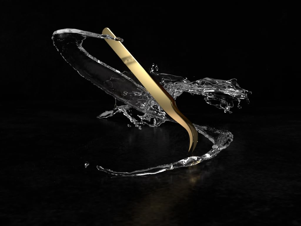 Professional Stainless Steel Tweezers Eyelash Tweezers Professional Original Vetus Curved Isolation Tweezers MSC-15 by Imperial Lash ltd(Gold)