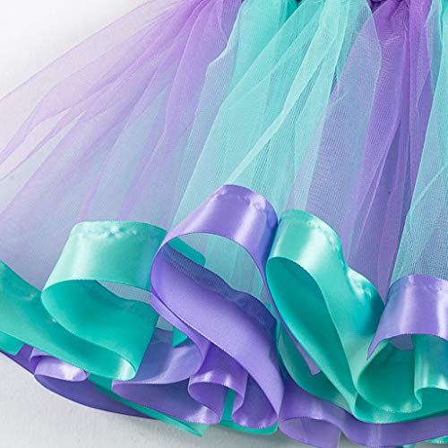 Tomppy Toddler Girls Tutu Skirts Kids Party Dance Ballet Costume Tulle Skirts + Headband Clothes Outfits Set Green