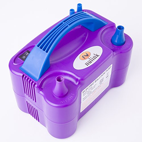 NuLink Electric Portable Dual Nozzle Balloon Blower Pump Inflation for Decoration, Party, Sport [110V~120V, 600W, Purple…
