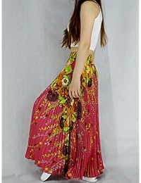 YSJERA falda larga plisada para dama, 35.4 pulgadas, gasa, floral, vintage, bohemio, faldas completas