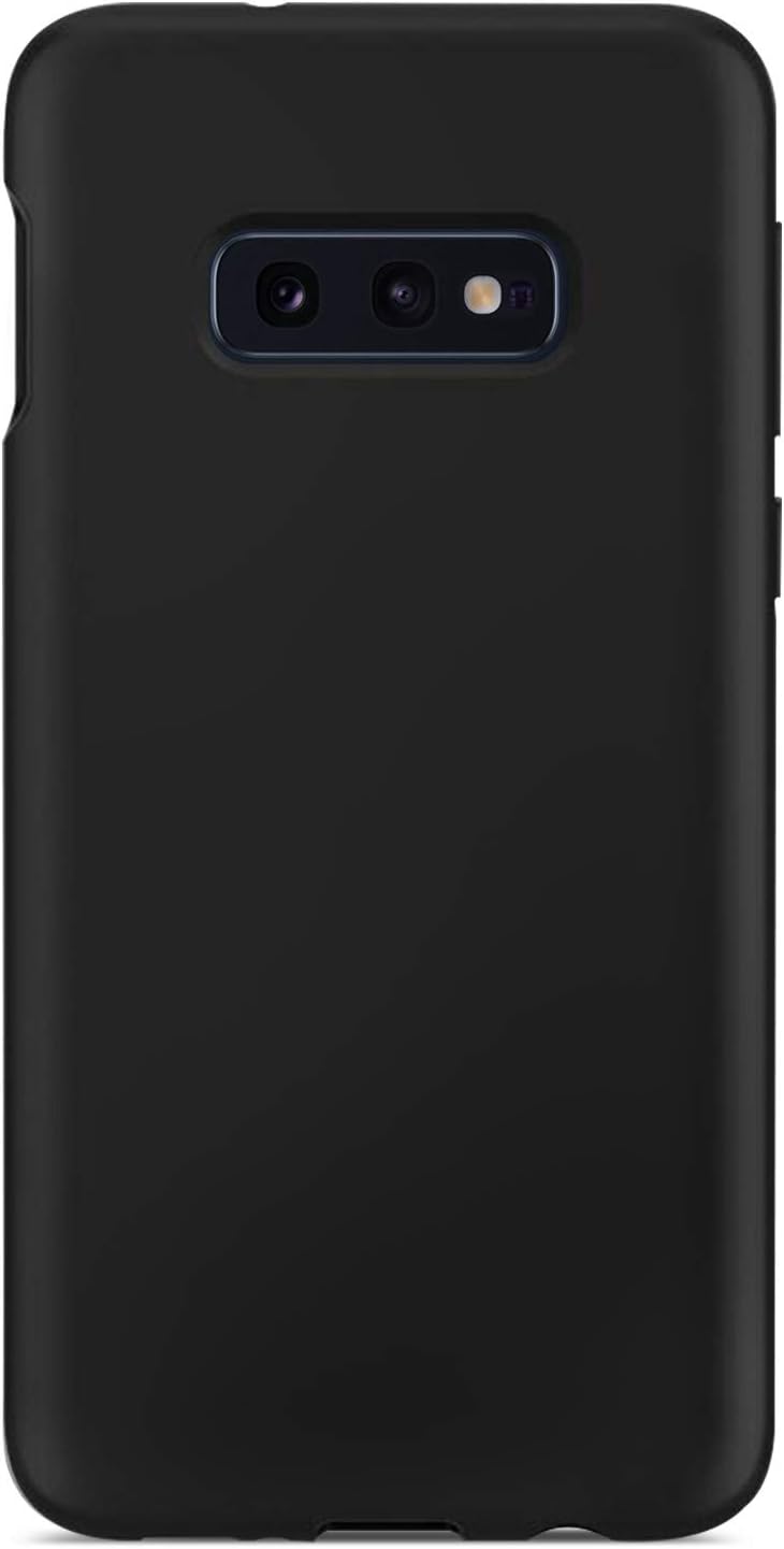 Coolwee Liquid Silicone Case for Galaxy S10E Shockproof Case Slim Anti-Slip Scratch Resistant Gel Rubber Cover Women Girls Men Soft Cushion Matte Protective for Samsung Galaxy S10e 5.8 inch - Black