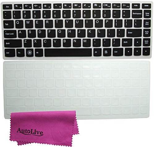AutoLive TM 2-Pack Translucent Soft Silicone Keyboard Cover Skin Protector for Lenovo IdeaPad U300 U300s S300 U310 P400 U400 S400 Z400 S405 U410 U430 U430p Yoga 13-IFI/ Yoga 2 Pro/Yoga 2(13-Inch)(Black+Clear)