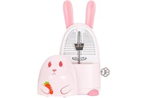 ENO MUSIC Easy Control Cute Cartoon Kids Mechanical Metronome for Piano Drum Guitar Violin Ukulele with Bell, Pink-Rabbit