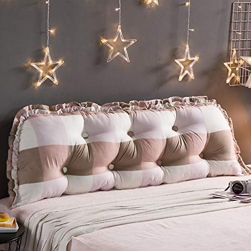 Wgang Korean Version of Cotton Headboard Large Cushion Soft Bag Removable Wash Bed Cotton Large Back Sofa Long Pillow Bed Back (Color : R, Size : 120cm)