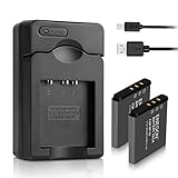 ENEGON Replacement Battery(2-Pack) and Charger for Fujifilm NP-50 BC-45W BC-50 and Fujifilm FinePix F50FD F60FD F100FD F200EXR RF600EXR F800EXR X10 XP100 XP200 W3 XF1 Cameras and More