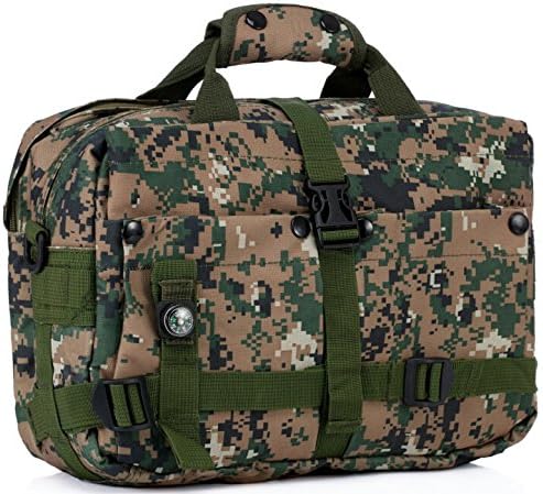 Tactical Camo Computer Bag With Compass and Strap Daypack Bag For Army Assault Bug Out Rucksack Outdoor Hiking Sport Camping Hiking Shooting Bag (Digital Camo)