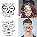 12 Pack Day of the Dead Face Tattoos Sugar Skull Temporary Face Tattoo Halloween Makeup Tattoo for Men and Women