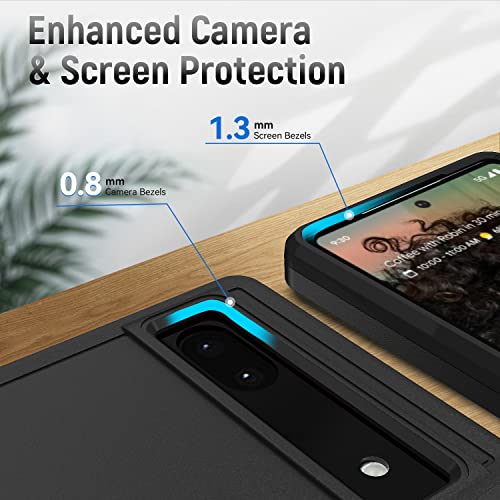 YEMODO Google Pixel 6A Case 6.1" 2022, [4 in 1] with Tempered Glass