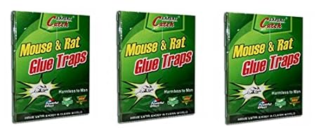 KRIWIN 3 Piece Mouse Trap Non-Toxic Glue Pad Safe for Pets and Children (3 Pcs)