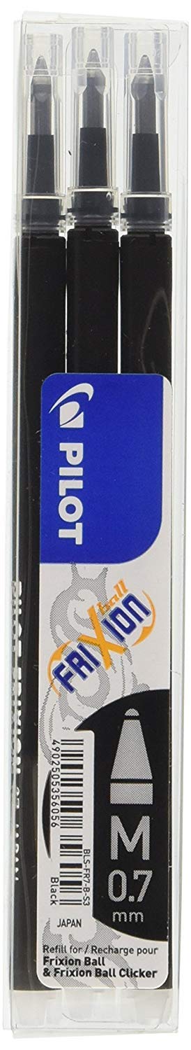 Pilot Refills for Frixion Rollerball 0.7 mm Tip - Black,3 Count (Pack of 1) — image 1