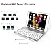 Dansrue Ultra-Slim Keyboard Case for iPad Pro 9.7 / iPad Air 2 Bluetooth Keyboard with 7 Colors LED Backlit (Silver 1)